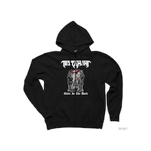 Testament Alone İn The Dark Siyah Fermuarlı Kapşonlu Sweatshirt