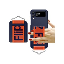 Samsung Galaxy Z Flip 3 Mavi İçin Standlı Silikon Kılıf Çok Renkli