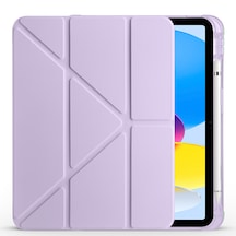 Apple Uyumlu iPad 11.nesil 2025 A16 Kılıf Tri Folding Silikon Kalem Bölmeli Katlanabilir Standlı Pu Deri Yumuşak Kapak Kapaklı Kılıf