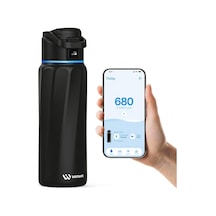 Waterh Boost Yalıtımlı Paslanmaz Çelik Akıllı Su Şişesi, 32 Oz Bluetooth Akıllı İzleyici Ve İçecek Hatırlatma Siyah 50 x 22