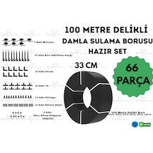 Lovemygarden 100 Metre Kendinden 33cm Delikli Damla Sulama Borusu Ve Sulama Seti - Ø16 Mm