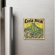 Kosta Rika Costa Rica - Posta Pulu Temalı Ülke - Baskılı Buzdolap Magneti Kare - 9x9 Cm