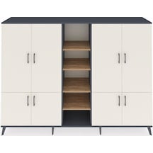 Hyperion Dolap 14 Raflı 8 Kapaklı 220x44x163 Antrasit-aytaşı/çam Aytası/atlas Çam - Antrasıt