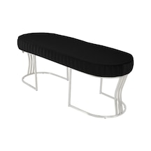 Viego Silver Striped- Siyah Kapitoneli Chester Model Puf & Bench & Koltuk & Uzun Makyaj Puff & Yatak Ucu &önü