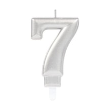 7 Rakamı Mum Gümüş Renk-Gümüş