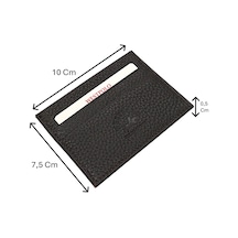 Westpolo Hakiki Deri Slim İnce Unisex Kartlık - Kahverengi Kahverengi