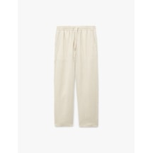Koton Regular Fit Cepli Beli Bağcıklı Keten Pantolon Bej 6sam40012nw Ekru