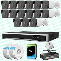 Provzen Hikvision 15 Kameralı Ip 1080p Mikrofonlu Güvenlik Kamerası Olay Anında Bildirim