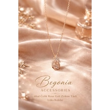 İthal Çelik Rose Gold Kolye Zincir Set Figürlü Zirkon Taşlı Paslanmaz Kararmaz Unisex 45cm+5cm Boy - 11 Rose Gold