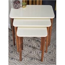 Zigon Sehpa Ahşap Kr Torna Ayak Krem Çok Renkli