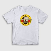 Presmono Unisex Çocuk Logo Guns N' Roses T-shirt Beyaz