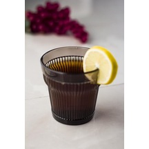Akrilik Füme 6'lıi Kısa Bardak & Su Meşrubat Kahve Yanı Bardağı 300 ml (Cam Değildir )