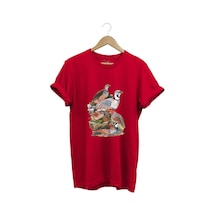 Avcılık Hunter Keklik Avcılığı Baskılı Regular Fit %100 Pamuk Kırmızı T-shirt Kırmızı