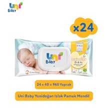 Uni Baby Yenidoğan Islak Havlu Mendil 24 x 40'lı