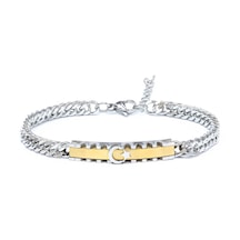 Ay Yıldız Temalı Çelik Bileklik 8933 Altın