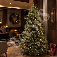 Mavi Ladin Kendinden Işıklı Yılbaşı Çam Ağacı 210 Cm 1790 Dal - Premium Seri