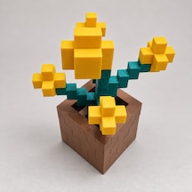 Piksel Orkide Biblo - 3d Baskı, Minecraft Esintili Sarı