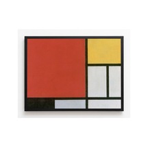 Mondrian Kırmızı, Sarı, Mavi Ve Siyah İle Kompozisyon Çerçevesiz Poster 30x42 Cm A3 Tablo