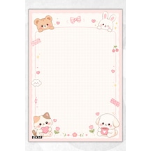 A5 Bloknot Kareli Defter - 50 Yaprak - Memopad - Notepad - Not Defteri - Not Kağıdı - 3869 Çok Renkli
