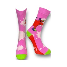 Me-vo Tekli Pembe Renkli Bay/bayan Unisex Esnek Nem Alabilen Pamuklu İnek Desenli Soket Çorap Pembe