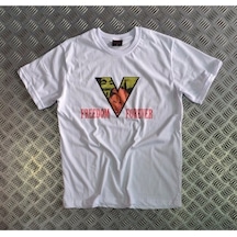 Stoned&Fame V For Vendetta Baskılı Unisex %100 Pamuk Beyaz T-shirt Beyaz