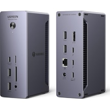 Ugreen Revodok Max 213 Thunderbolt 4 Bağlantı İstasyonu 40 Gb/sn Çift 4k 60hz, Tek 8k Ekran , Dizüstü Bilgisayar İçin 13'ü 1 Arada Bağlantı İstasyonu 90 W Şarj, 2,5 Gb/sn Ethernet, Microsd Ve Sd 4.0, 3,5 Mm Aux