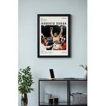 Roberto Durán Ahşap Çerçeveli Poster Tablo Efsane Boks Ustası