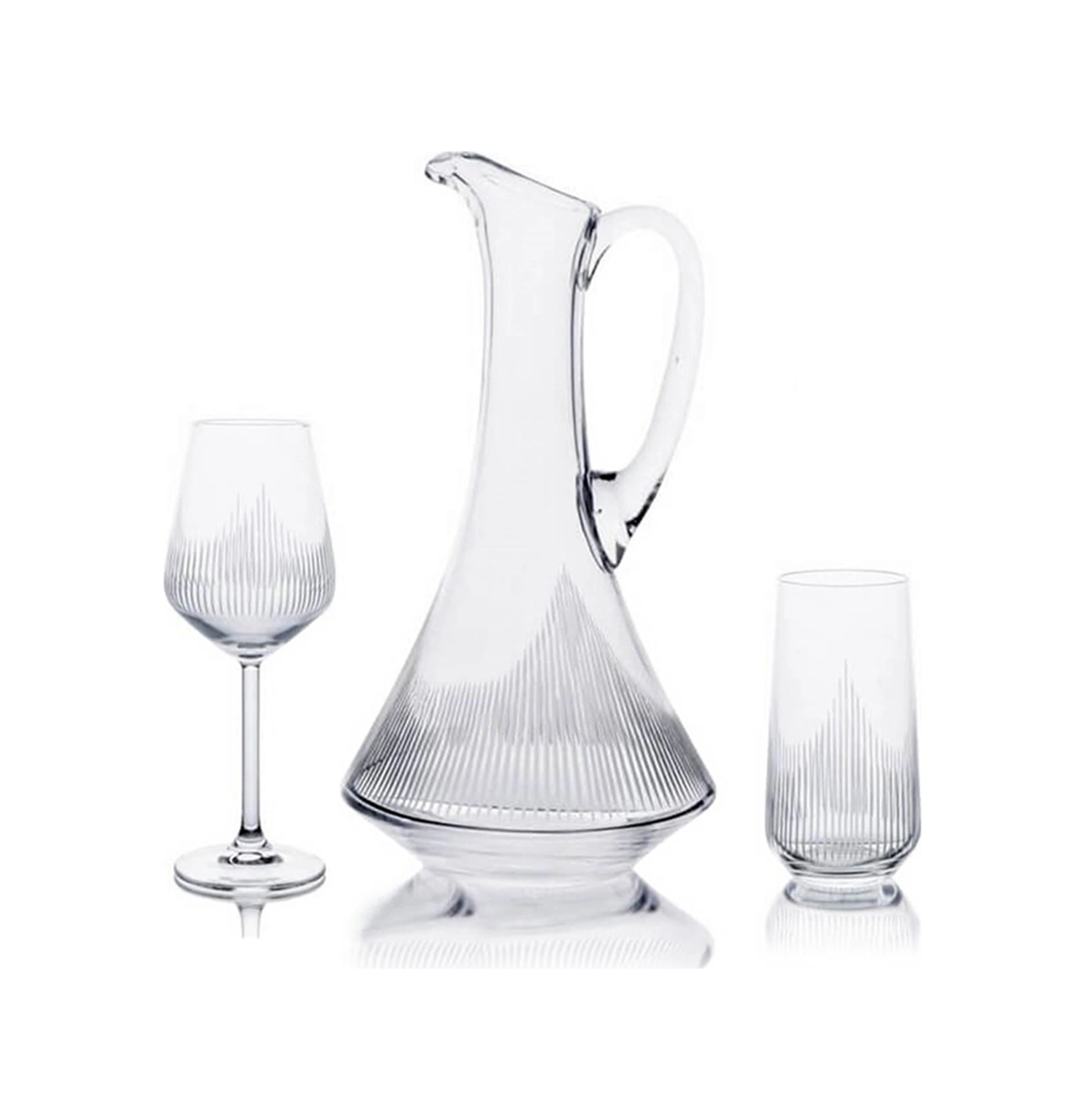 Hisar Karaflı 25 Parça 12 Kişilik Çeyiz Seti Sofra Takımı Şeffaf