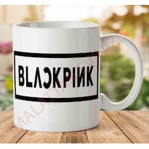 Blackpink Black Pink Logo Siyah Yazılı İki Tarafı Baskılı Kupa Bardak.jpg