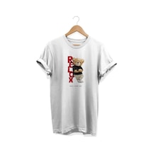 Relax Baskılı Beyaz T-shirt Beyaz