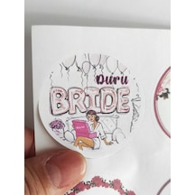 48 Adet 4 Cm Kişiye Özel Bekarlığa Veda Baskılı Mat Etiket Sticker 1