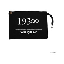Zepplin Giyim Atatürk 1938 - Ant Içerim Siyah Clutch Astarlı Cüzdan
