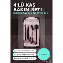 4 Parcali Hassas Kas Bakim Seti Cimbiz Makas Sekillendirme Bicagi Ve Tarak Fircasi Bx-313495