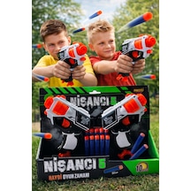 Nişancı Oyuncak Sünger Atan Dart Tabanca 2'li Set Eğitici Oyuncak