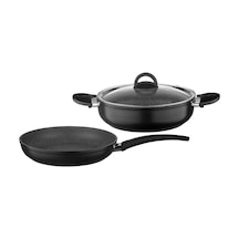 Leggno 3 Parça Granit Set 26 Cm Derin Tencere Tava Renkli