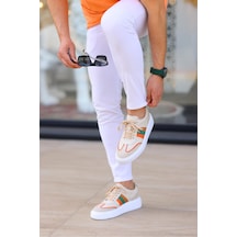 Shoetyle - Bej Deri Bağcıklı Erkek Günlük Ayakkabı 101-9082-933-bej Bej