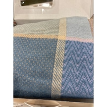 Sesli Comfort Mavi Mor Sarı Skoç Pamuk Örme Battaniye 200x220 Çift Kişilik Battal Diğer