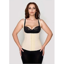 Mistirik Askılı Latex Göbek Korse Extra Sıkı Ten Rengi