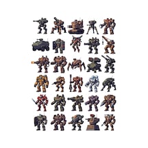 30 Adet Retro Piksel Robot Sticker Seti - Laptop Ve Defter İçin Çok Renkli