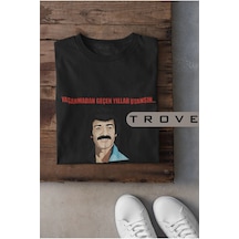 Startmore Unısex Kadın Erkek Müslüm Gürses Yıllar Utansın %100 Pamuk Baskılı Siyah Beyaz T-shirt Siyah
