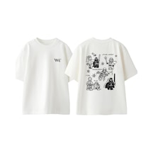 Thewert Star Wars Çizimler Tasarım Sırt Baskılı Pamuk Beyaz Oversize T-shirt
