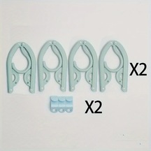 Willowhaven Kaymaz Oluklu 4'lü Katlanır Plastik Askı - Bule - Seyahat Ve Ev İçin Pratik Dolap Düzenleyici Mavi