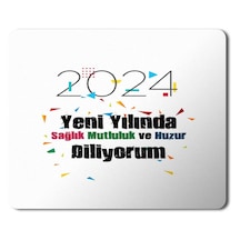 2024 Yeni Yılında Sağlık Huzur Konfeti Mousepad Mouse Pad