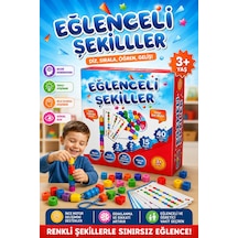 Eğlenceli Geometrik Şekiller İpe Boncuk Dizme Oyunu Renk Eşleştirme Eğitici Motor Beceri Oyuncağı
