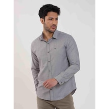 Dufy Kahverengi Erkek Slim Fit Kareli Brent Yaka Uzun Kol Gömlek - 100239-kahverengi Kahverengi