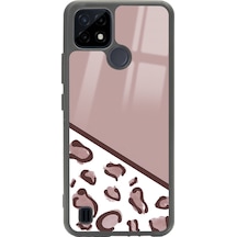 Oppo Realme C21 Kahve Leopar Tasarımlı Glossy Telefon Kılıfı Çok Renkli