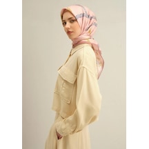 Armine Sura İpek Eşarp 9346-55 Pembe Karışık Desen Çok Renkli