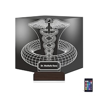 Luvivia Doktor Hediye Tıp Logo Kişiye Özel 3d Lamba - Masa Gece Lambası Şeffaf