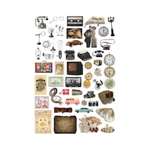 51 Adet Vintage Fairycore Retro Sticker Seti Masalsı Estetik Çıkartma Laptop Defter Telefon Etiketi Çok Renkli