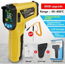 Xuweiwei Renkli Ekranli Mestek Ir02c Dijital Kizilotesi Termometre 800b Sari Dis Mekan -50c 800c Temassiz Pirometre